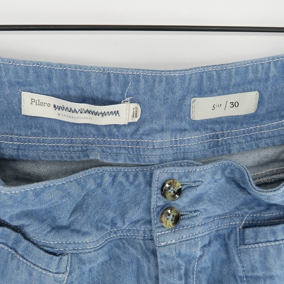 Pilcro Anthropologie Jeans Womens 30 Blue Wide Leg Denim High Rise Trouser - Picture 9 of 10